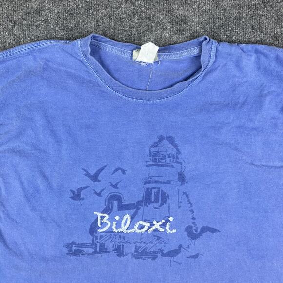 Vantage Apparel Other - Vantage T-Shirt Mens Large Blue Biloxi Lighthouse Graphic Vintage Style Tee